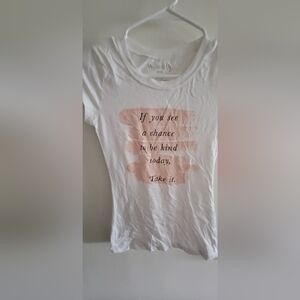 Wound Up White Tee with Inspirational Quote Size XS
